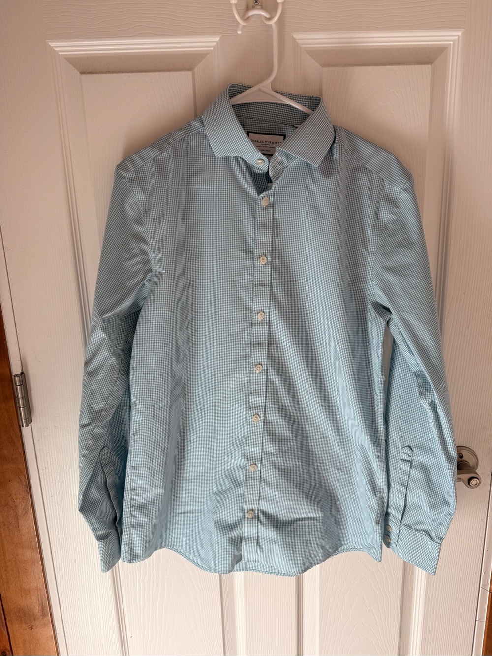 Charles Tyrwhitt Light Blue Micro-Check Dress Shirt